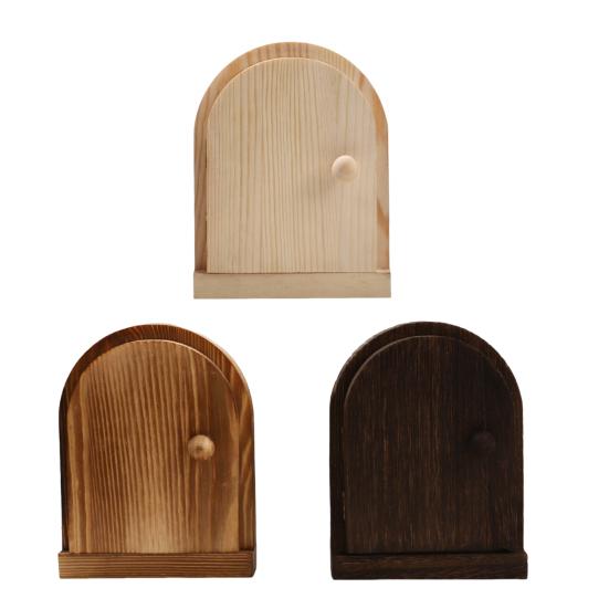 Wooden Door Light Switch Cover Baby Proofing Electrical Wall Outlet Protective Cover Wall Panel Socket Door Shape Decorative Frame