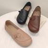 Leather Soft-soled Mother Shoes Sandals Leap Month Comfort Middle-aged and Elderly Single Shoes Hollow Comfort Not Tired Feet 2025 Summer