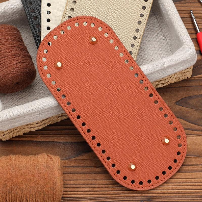Handmade Bag Accessories Leather Base 22*10cm52 Hole Oval Bag Bottom Accessories for Base Plate for DIY Braided Bags