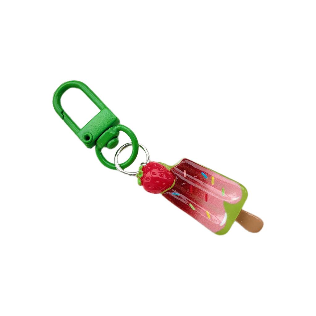 Cute Cartoon Ice Cream Keychain Durable Resin Key Ring For Bag Charm Accessory Perfect Gift For Friends Kids Birthday Party