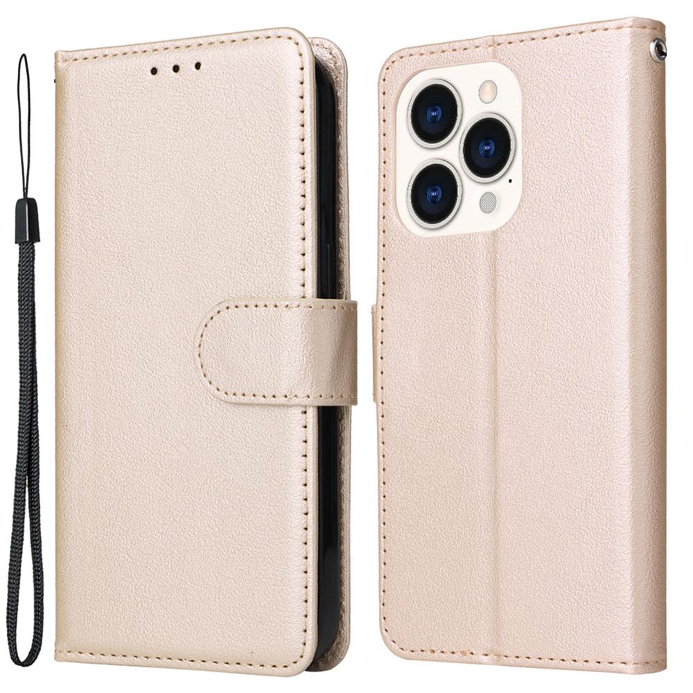 For iPhone 15 Pro PU Leather Wallet Cell Phone Stand Case Card Holder Shockproof Phone Cover