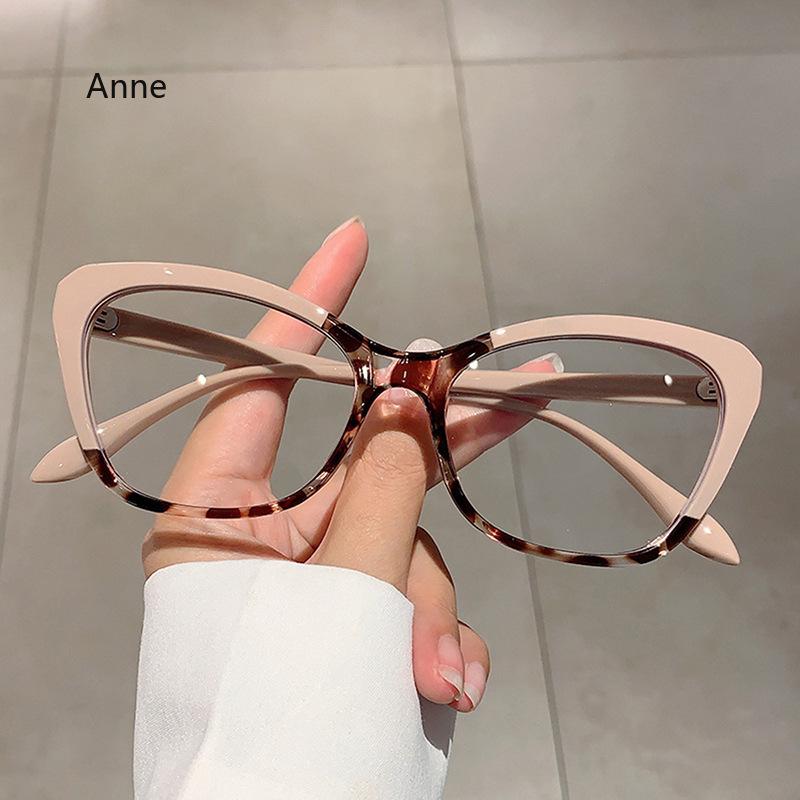 Vintage Cat Eye Women Eyeglasses Simple Multicolor Rim Blue Light Blocking Spectacles New Trendy Ins Design Eyewear