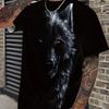 Fashion Men's T-Shirt Sci-Fi Mecha Wolf Beast Graphic Printed Tee Short Sleeve Crewneck Casual Pullover Rock Punk Hip Hop Sports Tops Male Clothes
