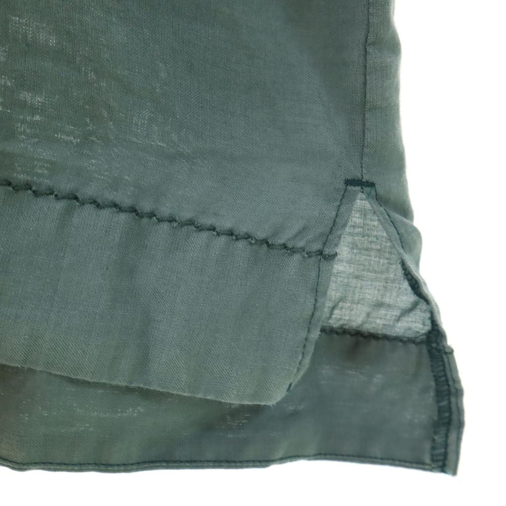yuni Made in Japan Linen Short sleeve pullover blouse F Green gray Women Used