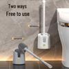 Wall-Mounted Long-Handle Toilet Brush for Corner Bathroom Cleaning