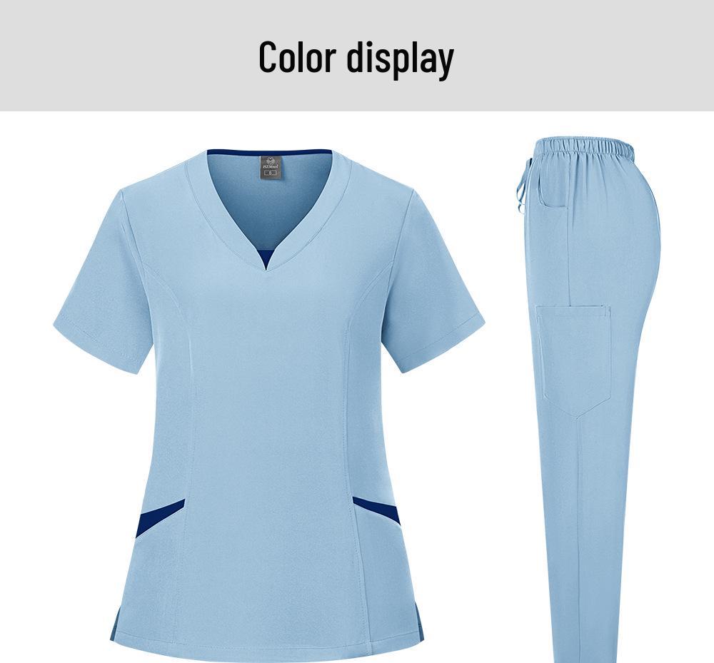 Nurse Uniform Scrub Suit for Operating Room: Breathable, Sweat-Absorbent Two-Piece Medical Workwear Set.