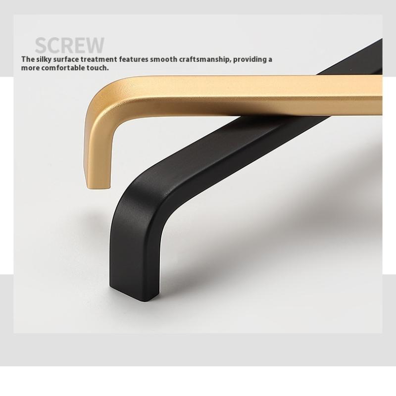 Modern Minimalist Pulls Cupboard Dressers Black Gold Silver Cabinet Door Handles Closet Drawer Knobs Kitchen Furniture Hardw