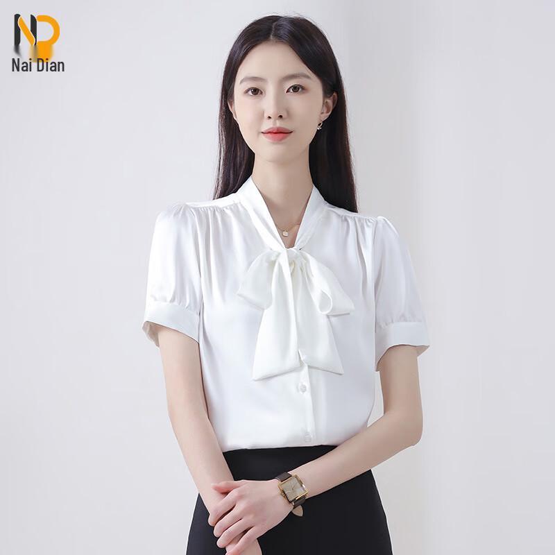 

Nai Dian Women s Elegant Bow-Knot Ribbon Summer Blouse 5XL