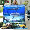 3D Fashion Dolphin Printed Four Seasons Blanket Sofa Cover Travel Bed Plush Blanket Travel Office Break Blanket Birthday Gift