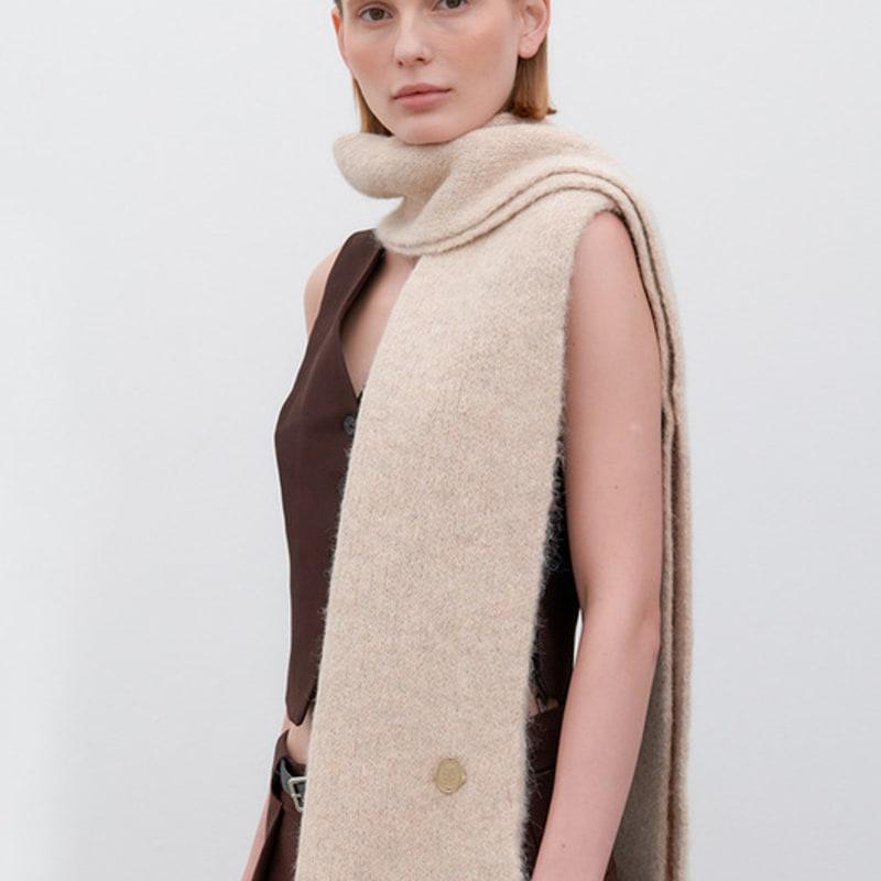 

halden soft wool knit muffler (M038_beige) beige