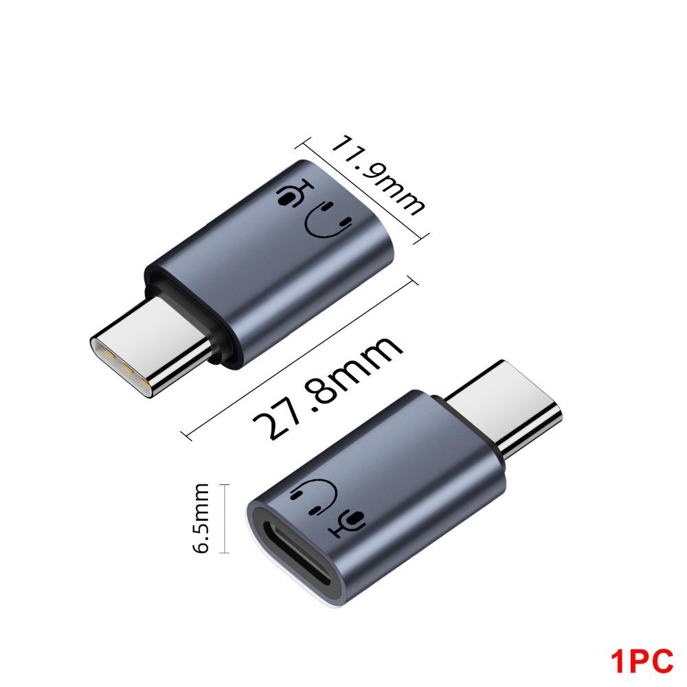 

Smart Chip Type C Earphone Adapter Indicator Light Headphone Connector Laptop сірий