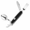 Couteau pliable multifonctions - BBQ PARTY - 4 en 1 9 cm - Acier inox - Compact - Noir