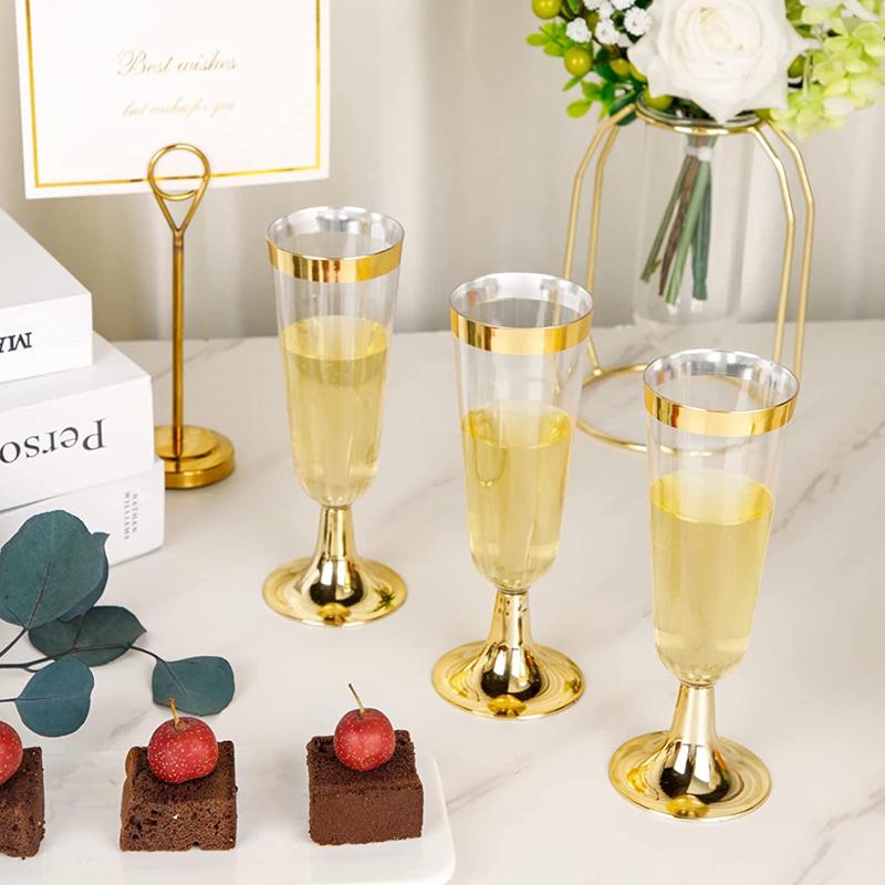 6/12/24/36 PCS Disposable Red Wine Glass Plastic Champagne Flutes Glasses Cocktail Goblet Wedding Party Supplies Bar Drink Cups