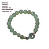 Elegant Natural Jade Bead Bracelet with Love Heart Charm for Women and Girls