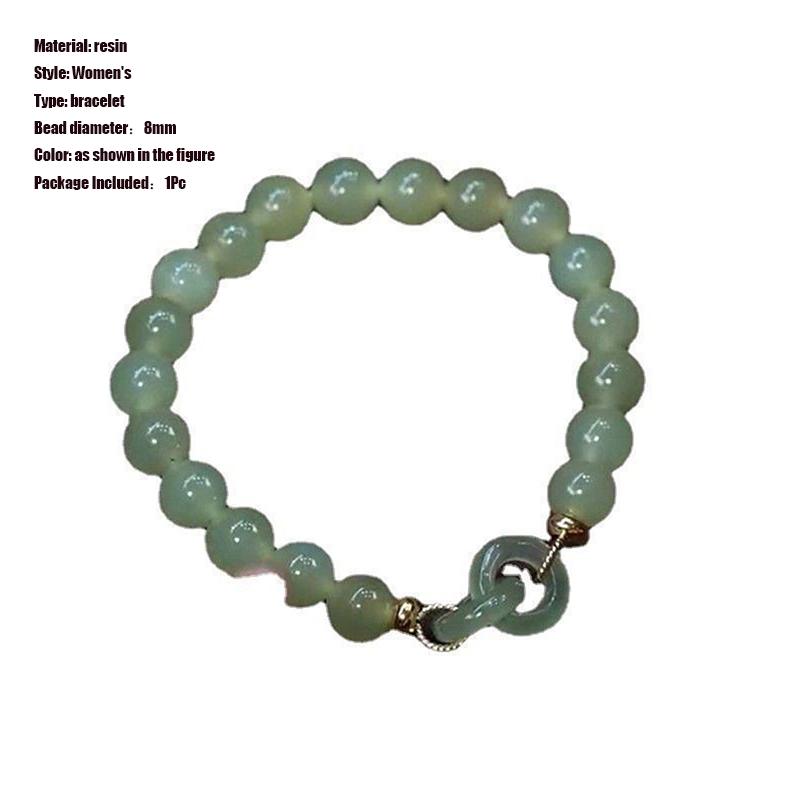 Elegant Natural Jade Bead Bracelet with Love Heart Charm for Women and Girls