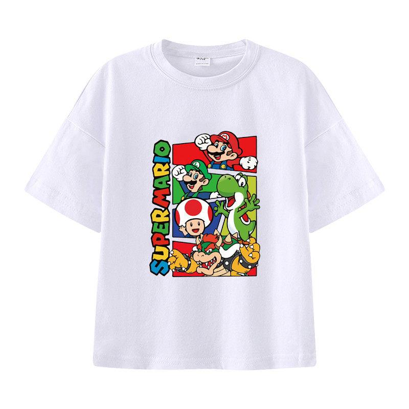 226 Super Mario Bros ShortSleeved  Kids TShirt 100 Cotton Game Accessories for Girls Suitable for Students Boys Clothes