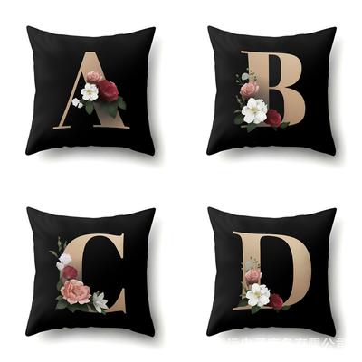 Polyester Pillowcase Home Car Decoration Printing Pillowcase 26 English Letter Cushion Cover