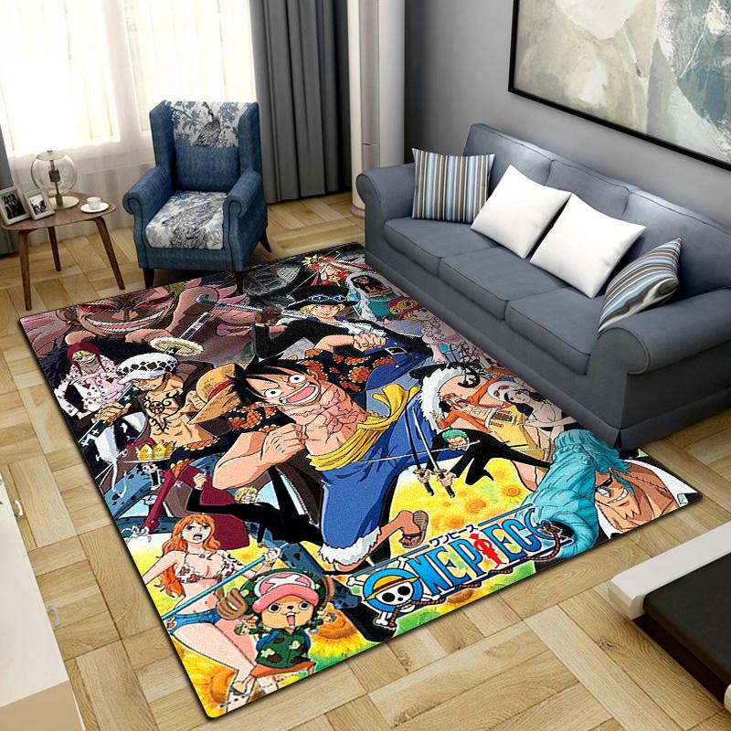 One Piece Anime Puzzle Druck Teppich Wohnzimmer Heim Mode Dekoration Büro Schreibtisch Stuhl Teppich LXR156