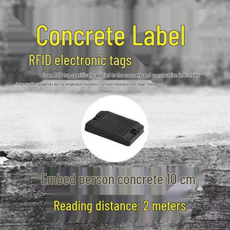 RFID Cement Tag for Concrete Element Identification with Electronic Chip for Building and Pipe Management
