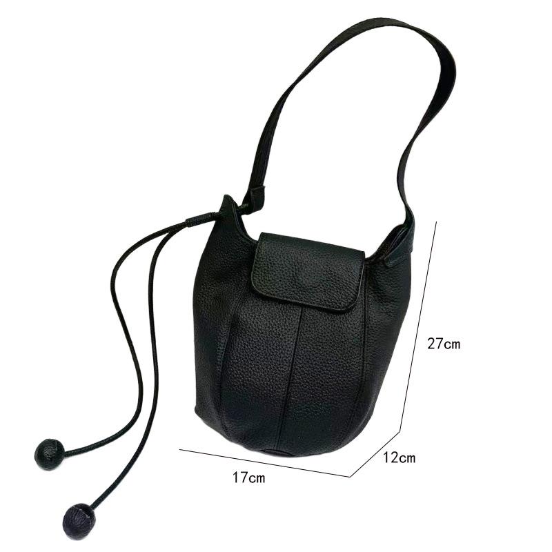 Genuine Leather Pumpkin Bucket Bag - 2025 A/W Collection, Women's Versatile Casual Fashion Shoulder/Crossbody, Large Capacity