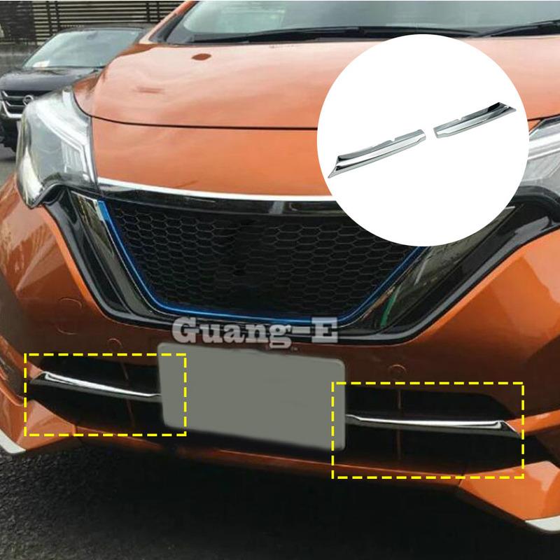 

Car Protection ABS Chrome Front Up Bottom Racing Grid Grill Grille Trim Panel 2PCs For Nissan NOTE 2017 2018