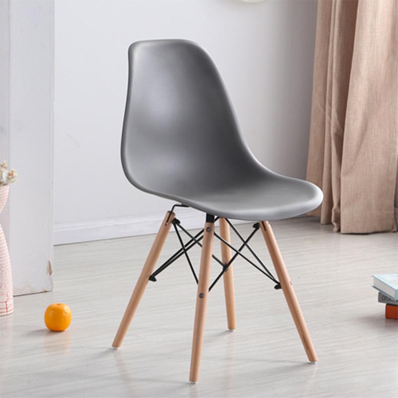 Nordic Modern Dining & Office Chair with Plastic Backrest - Simplistic Design for Home and Work.