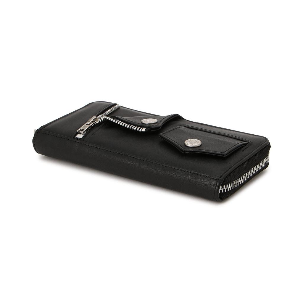 Schott NYC Men's Leather Riders Zip Wallet, Size 3129110, F 009 Black