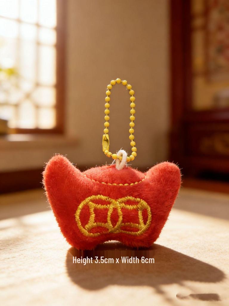 Year of the Horse Plush Ornaments: Festive Hanging Charms with Cute Horses, Fruits, and Fu Lu Dolls.
