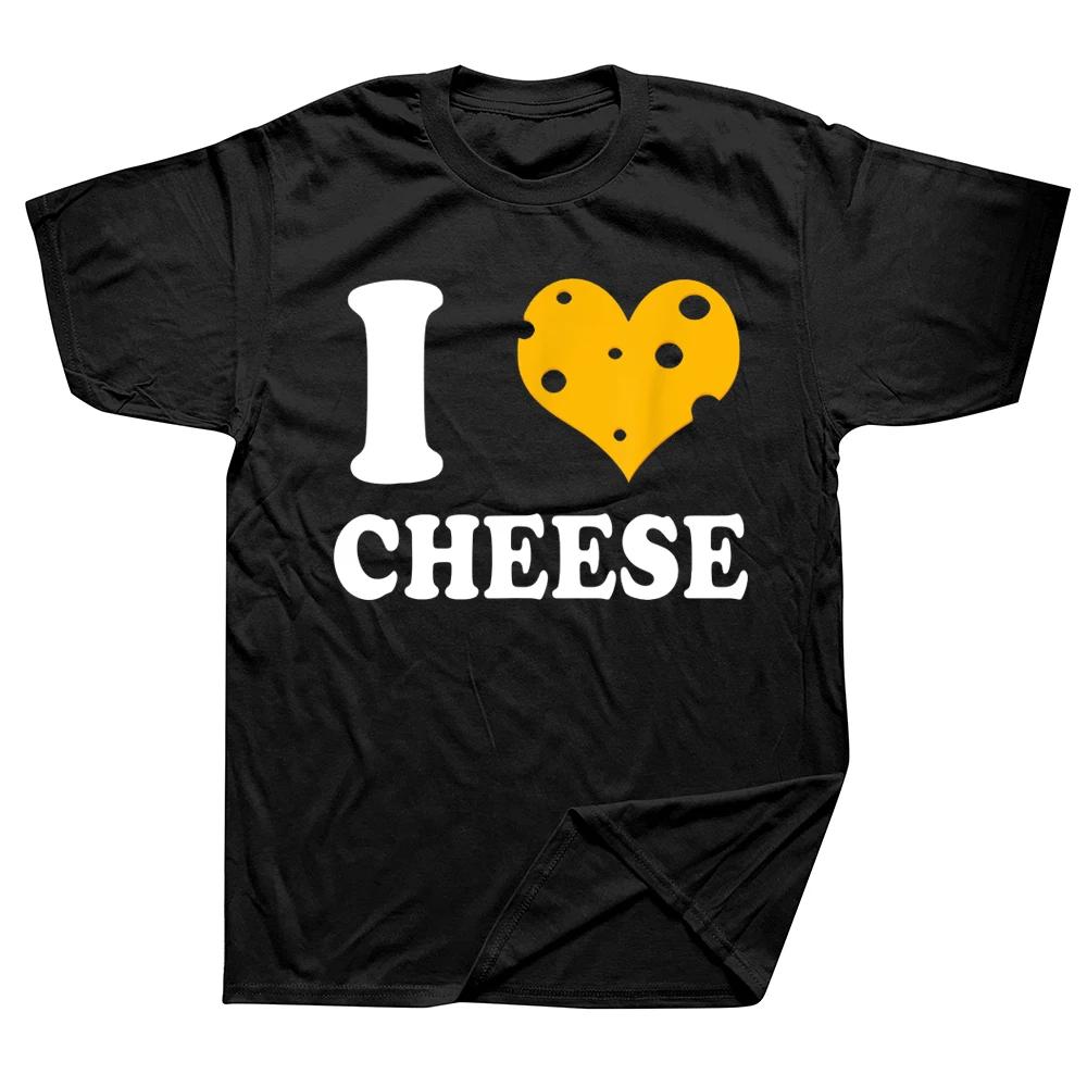 Graphic Streetwear Short Sleeve Birthday Gifts Summer Style Tshirt Mens Clothing I Love Cheese Heart T Shirts S