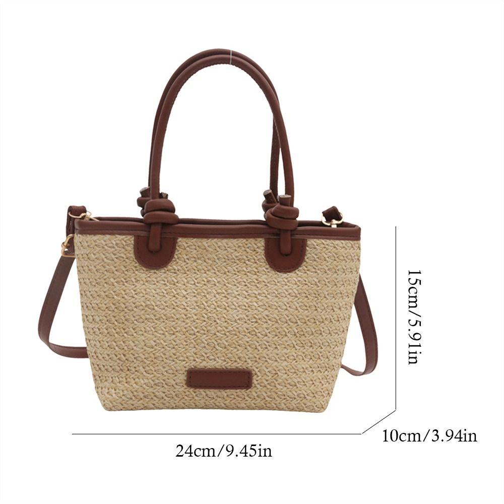 Cute Woven Rattan Shoulder Bags Fashion Large Capacity Straw Bag for Women Girls Handmade Braid Tote Bags Big Handbags