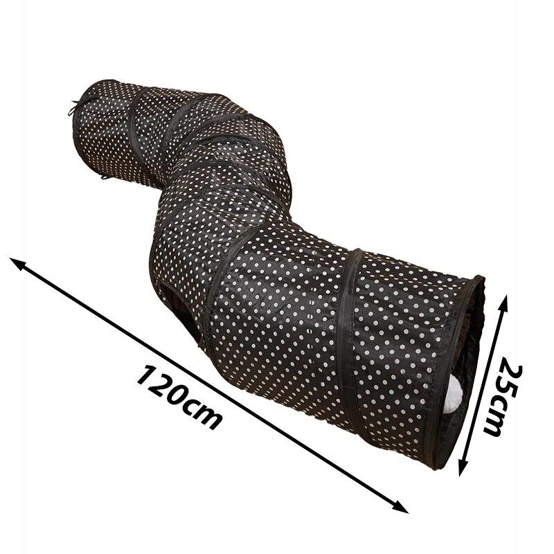 

Профессиональная игрушка-туннель для кошек S-образной формы, складная дыра с мячом для дома и улицы, туннель для кошек, игрушка для домашних животных, экономящая место, игрушка для дрессировки кошек 120x25cm