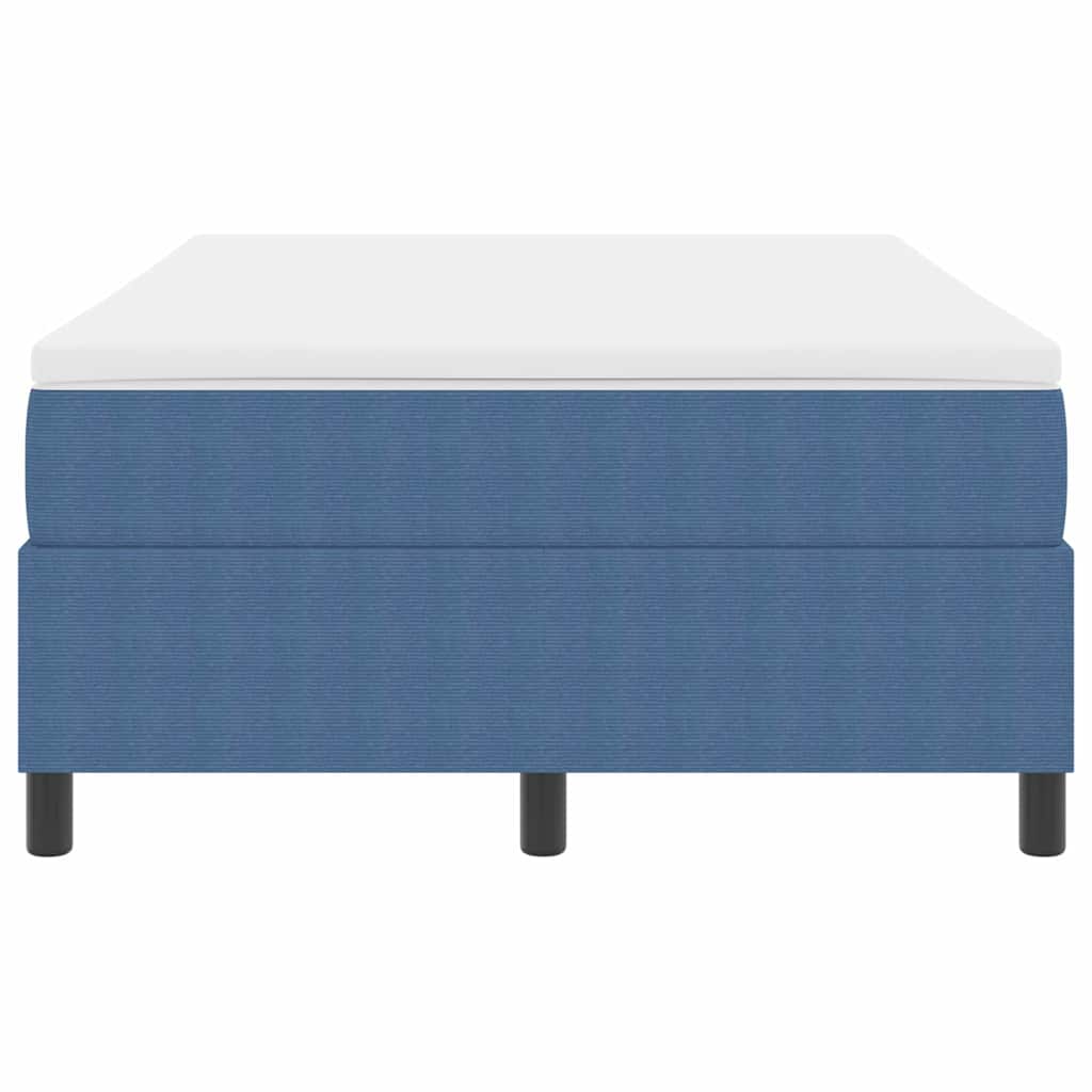 Blue and White Box Spring Bed 120 x 200 cm Cord Fabric