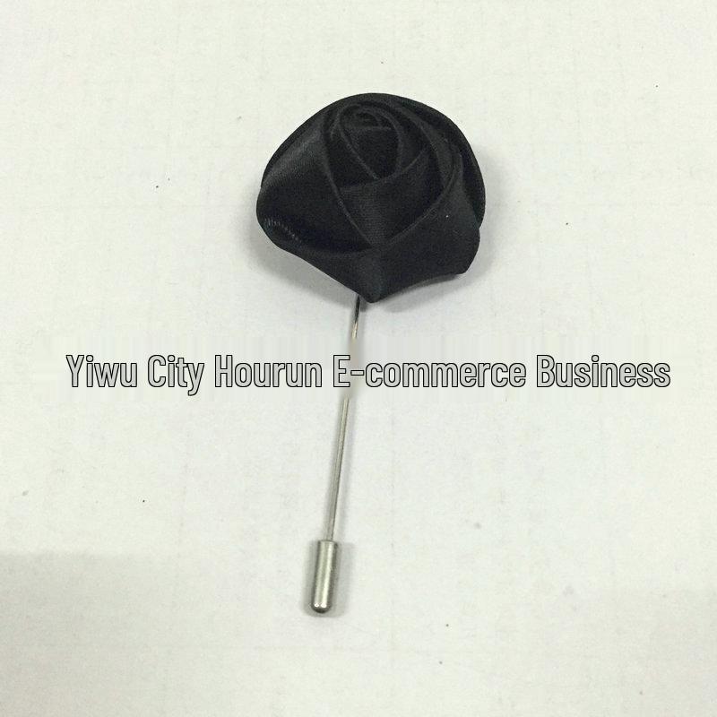 Handmade Rose Fabric Brooch: Men's Suit Accessory