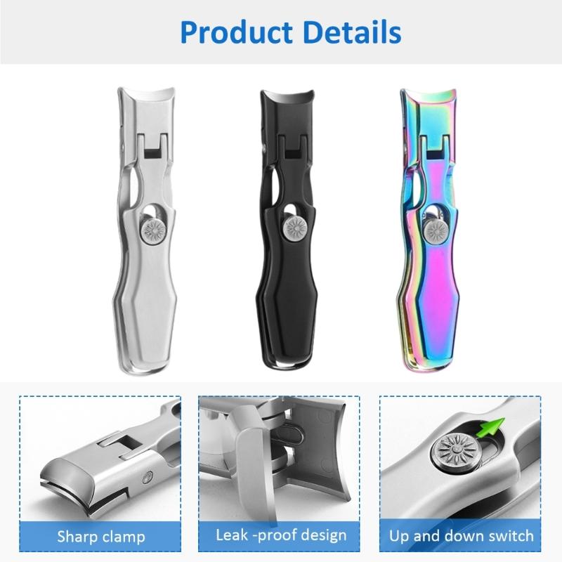 Large Opening Opening Nail Clippers Stainless Steel Nail Cutter with Nail File Toenail Cutter Nail Cutters for Elderly Adult