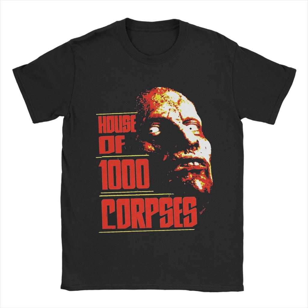 2025 Summer House of 1000 Corpses 100 Pure Cotton Printed Tshirt for Couple Beach Funny Crewneck Fashion Tee Shirt Big Size