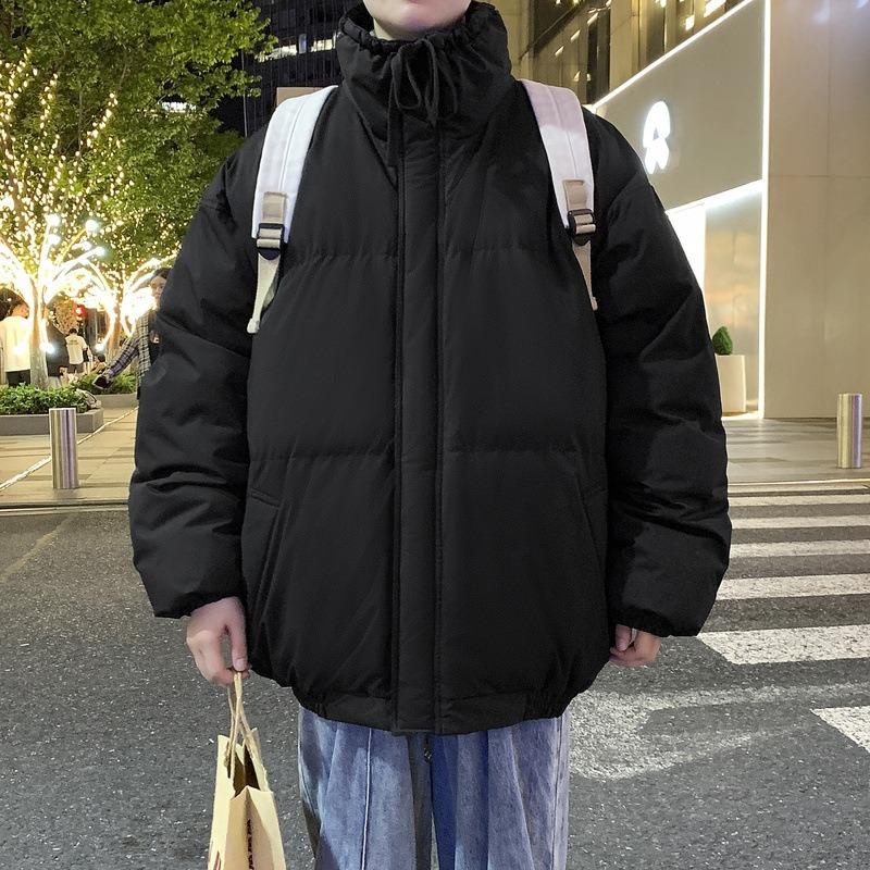 - Large size stand-up neck padded clothes for men and women, winter down padded jackets, loose and thickened couple padded clothes.