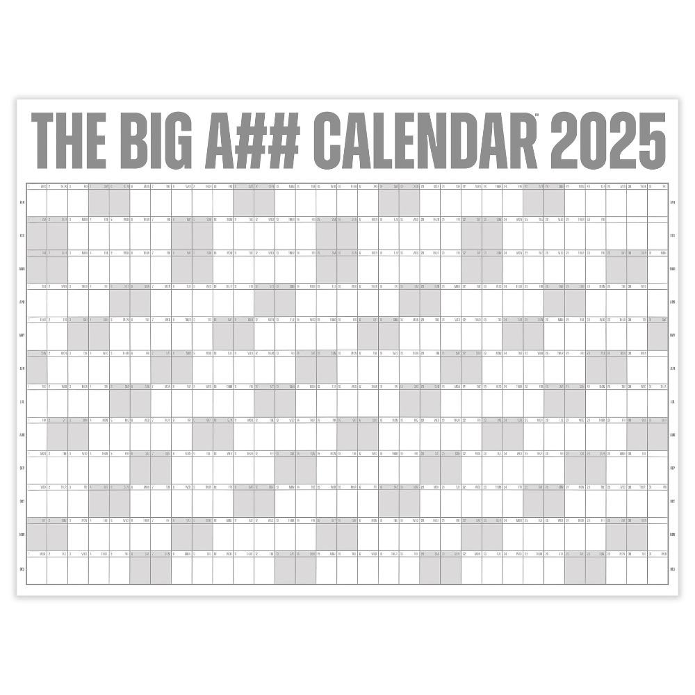 

Гигантский календарь The Big A## с ручкой и клейким стикером Годовой настенный планер Домашний планер серый