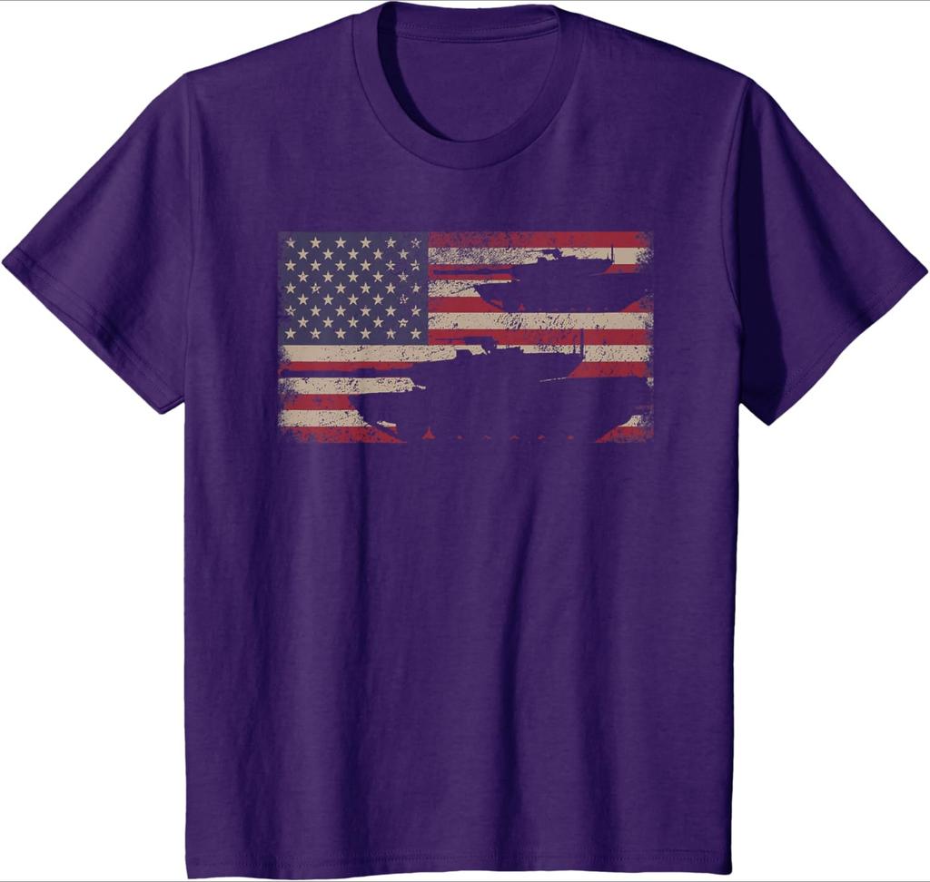 M1 Abrams Battle Tank USA American Flag Design 100 Cotton Summer Short Sleeve Oneck Casual Printed Mens Tshirt