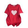 Women's Plus Size Loose Fit Mid-Length Round Neck Short Sleeve T-Shirt (Available in Sizes 200-350 Jin) - Style 1054