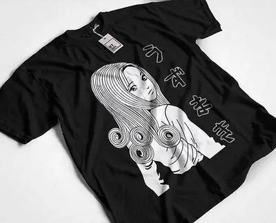 Junji Ito Anime Prints Women's Clothing Aesthetic Aesthetic Clothes Graphic T Shirts Vintage Cotton Best Selling Round Neck Soft