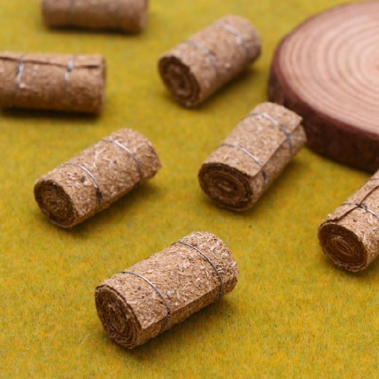 4pcs Natural Straw Bundle For Miniature Doll House Display Educational Farm Scene Props Child Safe Pretend Play Supply