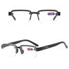 Retro Half Frame Crystal Reading Glasses For Men And Women HD Presbyopia Anti Radiation Eyeglass