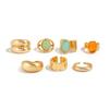 5pcs/7pcs Irregular Chunky Smooth Rings Stackable Retro Metal Ring Opening Rings Set  Daily Wear
