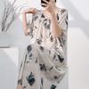 Pajamas Women's 1011 New Spring and Summer Cotton Silk Short-sleeved Medium and Long Pajamas Autumn Confinement Internet Celebrity Loungewear