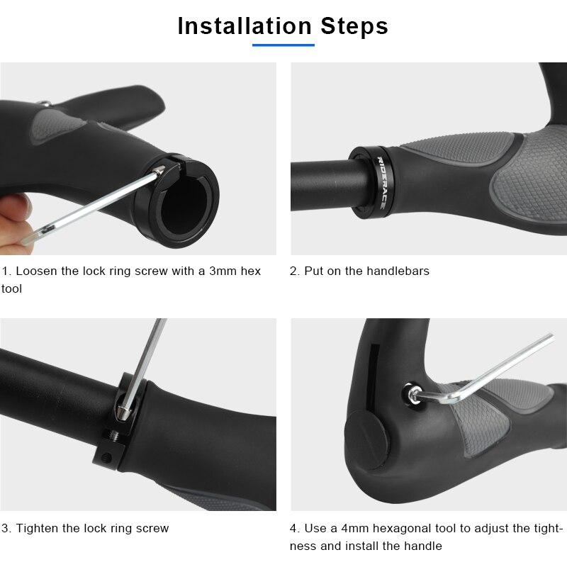 Bicycle Grips TPR Rubber Integrated Alluminium Alloy Single Locking Bike Handlebar Cover Anti-Skid Shock Absorption Cycling Grip