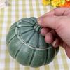 Household Creative Pumpkin Ceramic Tea Jar Moisture Storage Can Personalized Small Sealed Snack Can Simulated Vegetable Jar