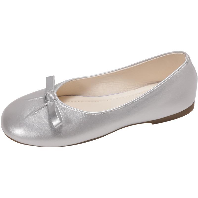 Sheepskin version~ 2025 new French outer wear one-pedal ballet shoes women's versatile light mouth bow flat shoes