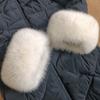 Real Fox Fur Cuffs Arm Warmer Winter Plush Windproof Women Wrist Cuff Sleeves Gloves Pompom Bracelet Wristband Sleeves Accessory