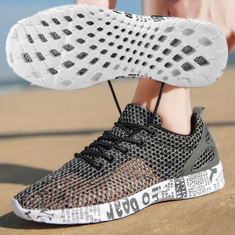 Scarpe da Spiaggia Casual da Uomo Primavera Estate Scarpe da Acqua Sneakers in Air Mesh Originali Calzature Sportive in Schiuma Scarpe da Spiaggia Scarpe da Acqua