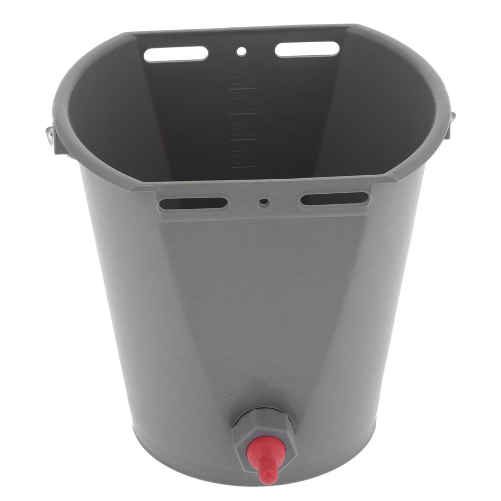 8L Feeder Bucket with 2 Nipple Milk Feeding Barrel Livestock Farm Accessory GrayFor Lamb